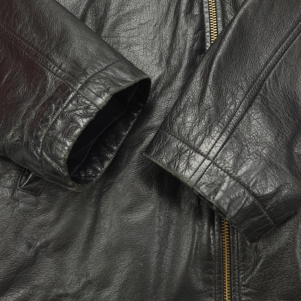 M‎ Julian Wilsons Leather Jacket Mens Medium Black Zip Front Buckle Pockets - Picture 5 of 16